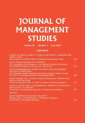 Journal of Management Studies cover