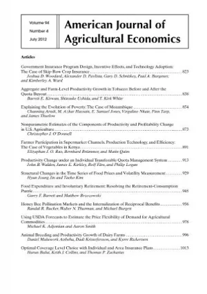 American Journal of Agricultural Economics cover