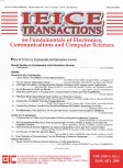 IEICE Transactions on Fundamentals of Electronics Communications and Computer Sciences cover