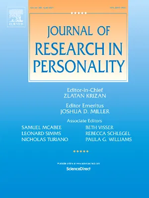 Journal of Research in Personality cover