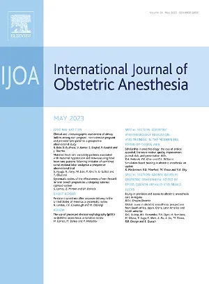 International Journal of Obstetric Anesthesia cover