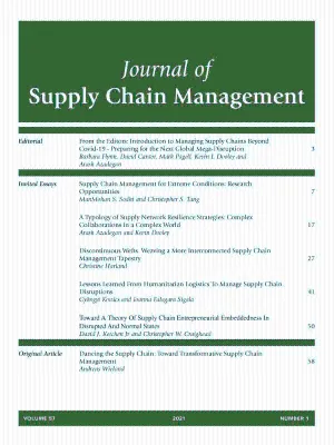 Journal of Supply Chain Management cover