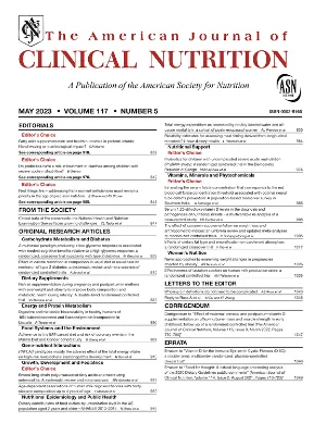 American Journal of Clinical Nutrition cover