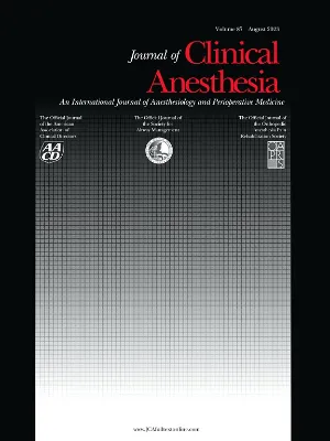 Journal of Clinical Anesthesia cover