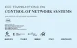 IEEE Transactions on Control of Network Systems cover